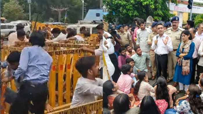 भोपाल में भाजपा सरकार के खिलाफ सड़क पर उतरी ABVP, MLB कॉलेज के पास शराब दुकान हटाने की मांग को लेकर प्रदर्शन