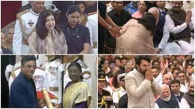 पद्म भूषण सम्मान लेते ही अलका याग्निक ने छुए PM मोदी के पैर, राष्ट्रपति मुर्मू ने किया सम्मानित